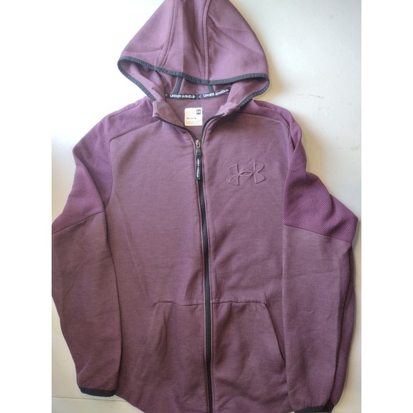 Under Armour Womens Full Zip Hoodie Medium Purple Athletic Pullover Jacket - Picture 1 of 7